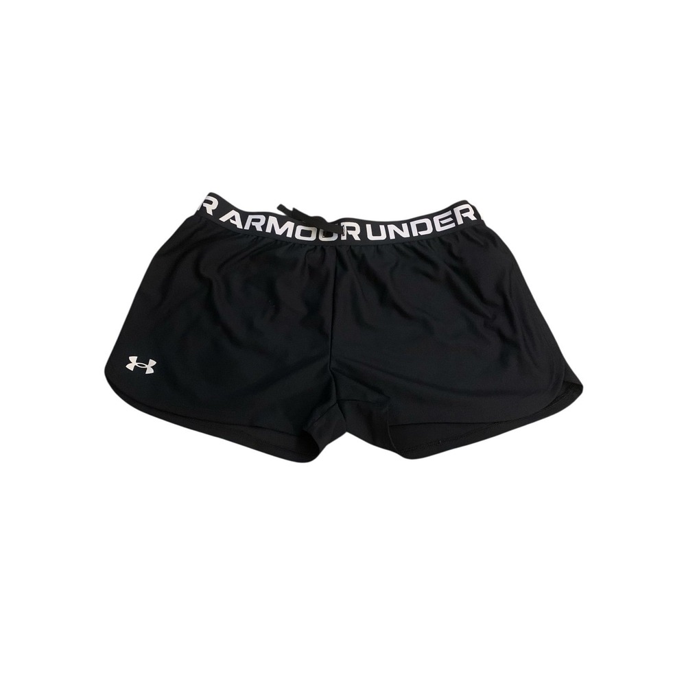 Under Armour Black Athletic Shorts Youth XL (YXL 18/20)‎ HeatGear Loose Fit